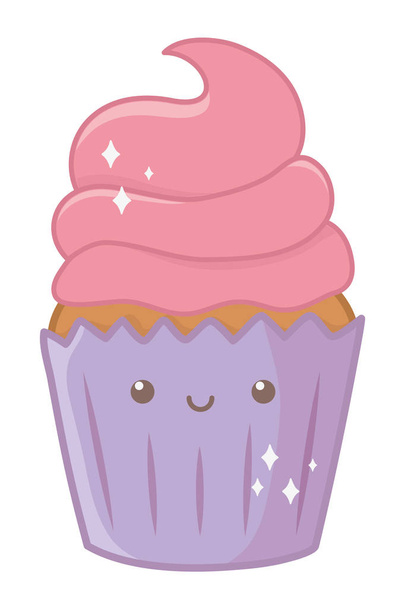 Cupcake dessert cartoon design vector illustrator - Vector, Image