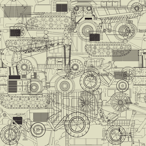 Costruction vehicles pattern - Вектор,изображение