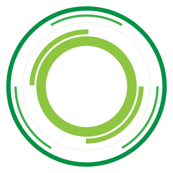 Πράσινη έκδοση-τυχαίοι κύκλοι με διακεκομμένες γραμμές, τυχαιότητα, CI - Διάνυσμα, εικόνα