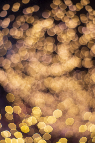 beautiful abstract blurred Bokeh with gold colors, Festive lights bokeh background - Photo, Image