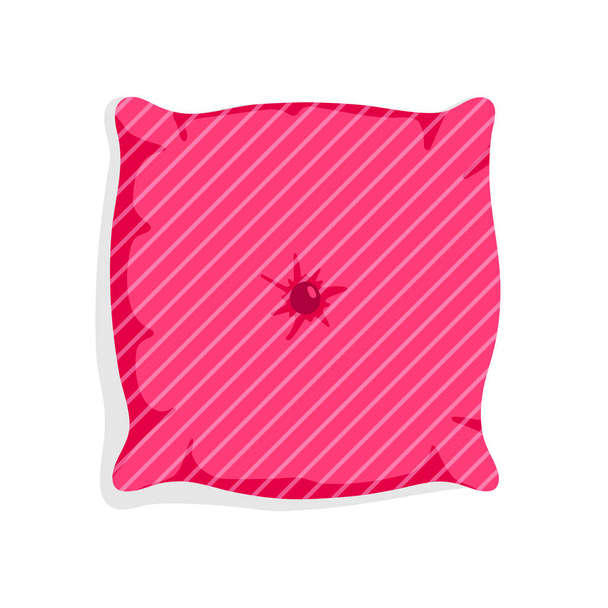 striped Pillow in flat style isolated - Vector, Image