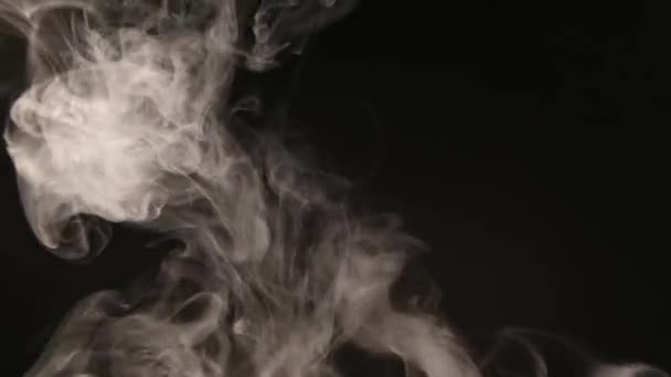 大気煙霧効果。Vfx エレメント。ヘイズの背景。抽象的な煙雲。黒い背景にスローモーションで煙。白い煙がゆっくりと黒い背景に向けて空間を通って浮かぶ. - 映像、動画