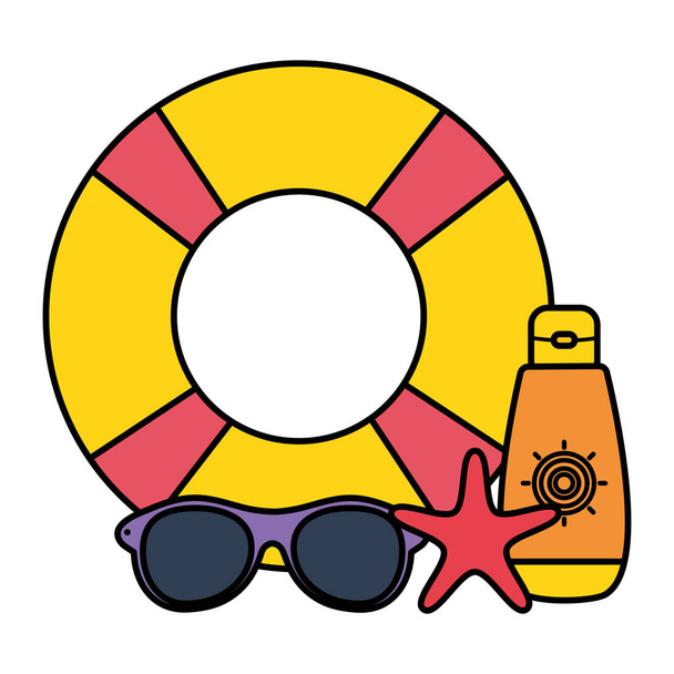 float ratownik z okulary lato akcesoria - Wektor, obraz