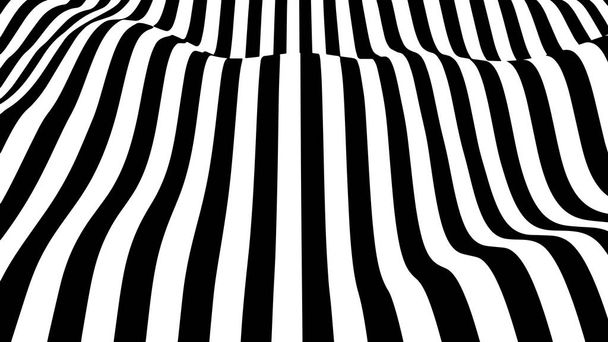 Mozgásra vonalak illúzió. Absztrakt hullám hova fekete-fehér görbe vonalak. Vektor optikai csalódás. - Vektor, kép