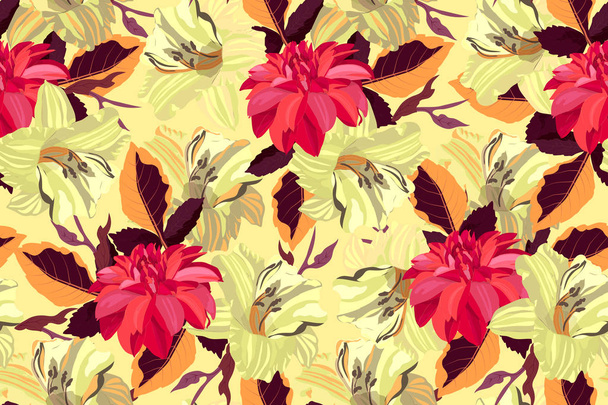 Art floral vector seamless pattern.  - Διάνυσμα, εικόνα