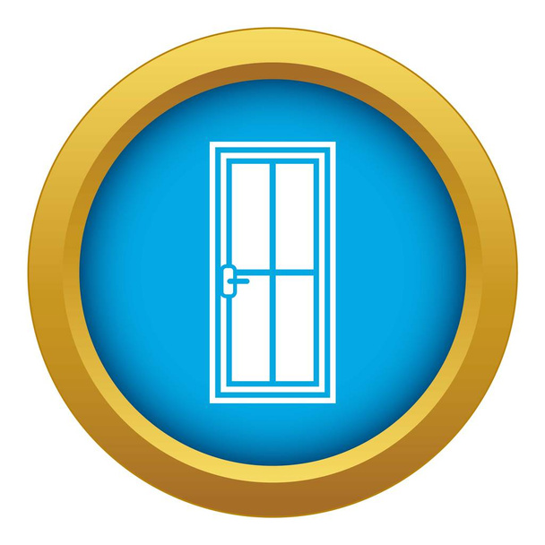 Glass door icon blue vector isolated - Διάνυσμα, εικόνα