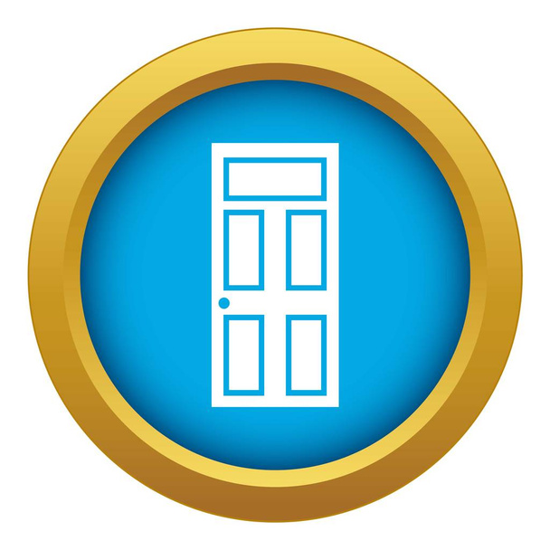 Wooden door with glass icon blue vector isolated - Διάνυσμα, εικόνα
