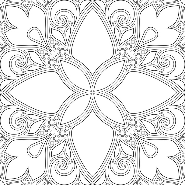 Monochrome Seamless Pattern with Mosaic Motif - Vektor, Bild