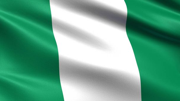 Nigeria flag, with waving fabric texture - Photo, Image