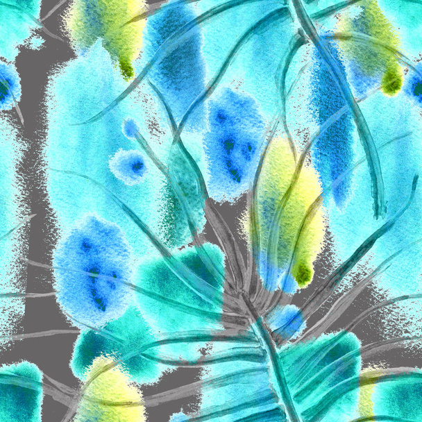 Tropical Blue Seamless Pattern - Valokuva, kuva