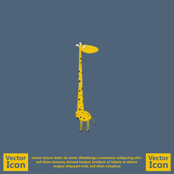 Flat style giraffe icon - Διάνυσμα, εικόνα