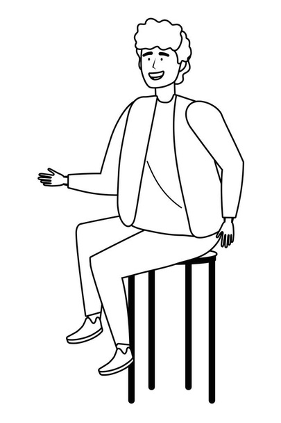 Diseño aislado de hombre y silla
 - Vector, Imagen