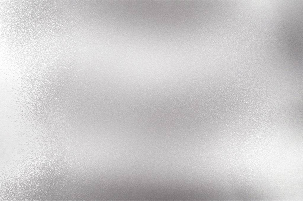 Zářivá stříbrná kovová stěna s poškrábaný povrch, pozadí abstraktní textury - Fotografie, Obrázek