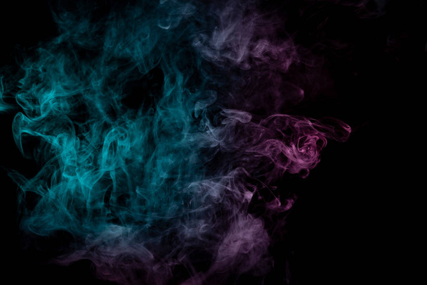 Colored background with winding clouds of smoke from patterns of - Photo, Image