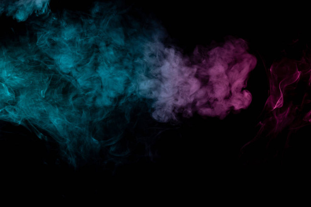 Colored background with winding clouds of smoke from patterns of - Photo, Image