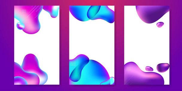 Set of modern abstract liquid badge template - Vector, Image