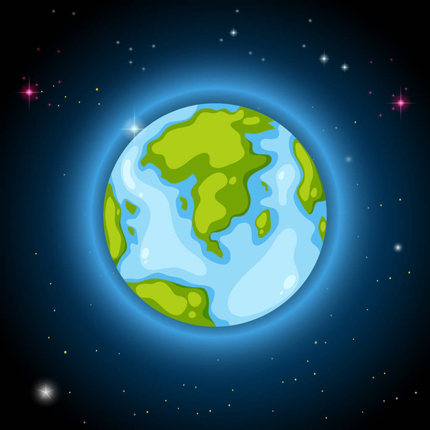 Earth in universe scene - Vector, Image
