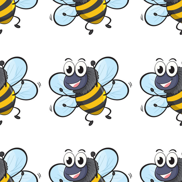 Dibujos animados de azulejos de patrón sin costura con moscas
 - Vector, Imagen