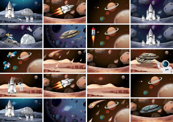 Huge space mars scene - Vector, Image
