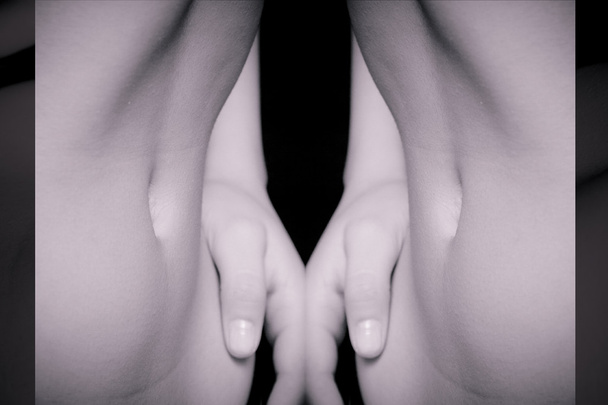 Black and white collage of body parts - Fotoğraf, Görsel