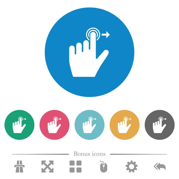 Diapositiva izquierda derecha gesto plano alrededor de iconos
 - Vector, imagen