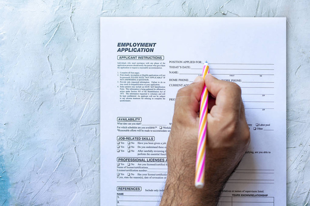 Filling employment application form - Fotó, kép