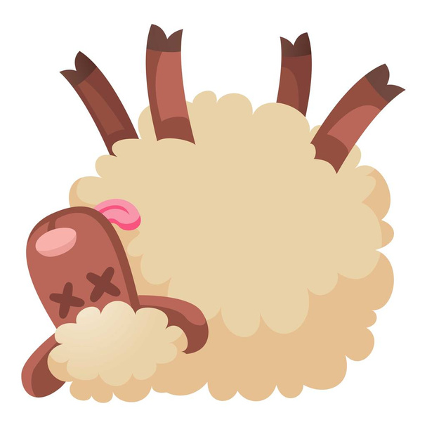 Dead sheep icon, cartoon style - Vector, Image