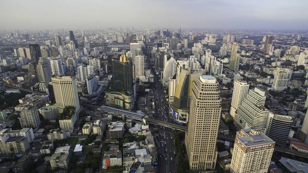 Bangkok Sukhumvit Üzerinde Aerial View. Tayland - Fotoğraf, Görsel