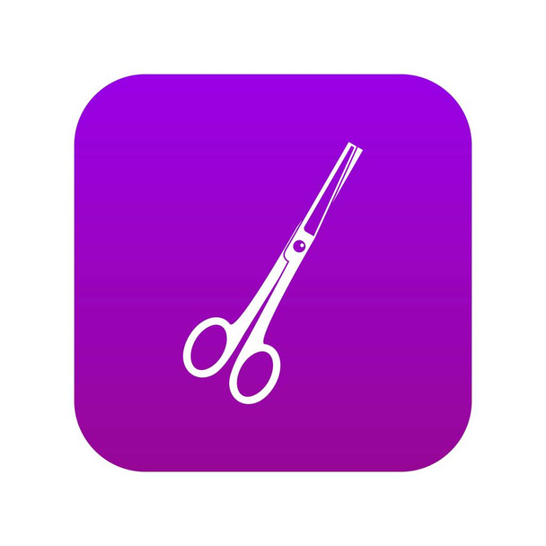 Steel scissors icon digital purple - Vector, Imagen