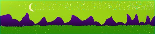 Lime sky, and mountains landscape.  - Vector, Image