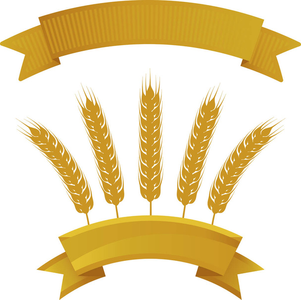 Wheat banner isolated with copy space and duplicate banner. - Vector, afbeelding