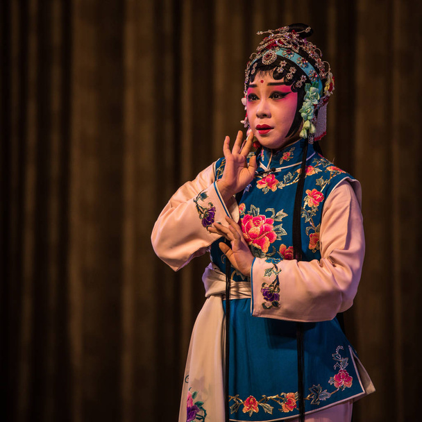 BEIJING,CHINA - JUNE 01, 2019: Traditional Chinese Opera Show at Beijing. - Fotografie, Obrázek