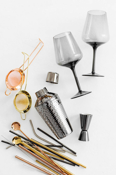 Bar accessories and tools for making cocktails - 写真・画像