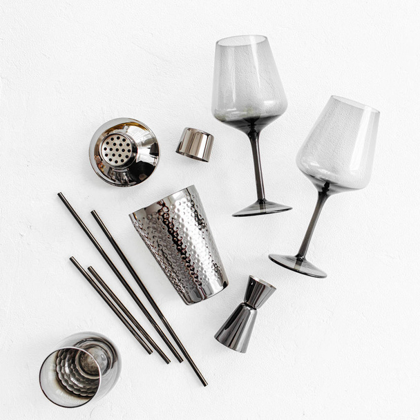 Bar accessories and tools for making cocktails - Fotoğraf, Görsel