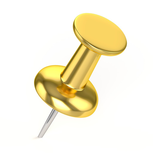 3D Golden Thumbtack - Photo, Image