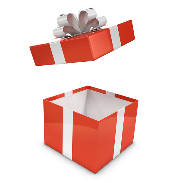 3d Красный подарочная коробка крышка разлетается
 - Фото, изображение