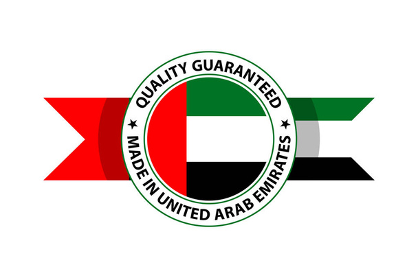 Feito em Emirados Árabes Unidos selo de qualidade. Ilustração vetorial
 - Vetor, Imagem