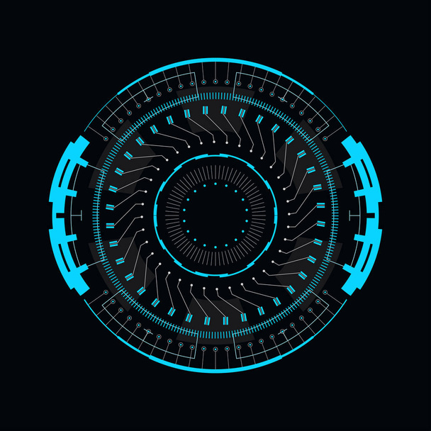 Futuristic round element for the hud interface. - Vector, Image