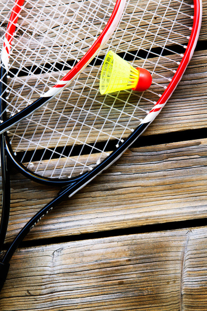Badminton on natural background - Foto, Imagen