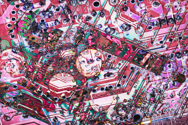 Számítógép elektronikus Microcircuit alaplap részletek többszínű - Fotó, kép