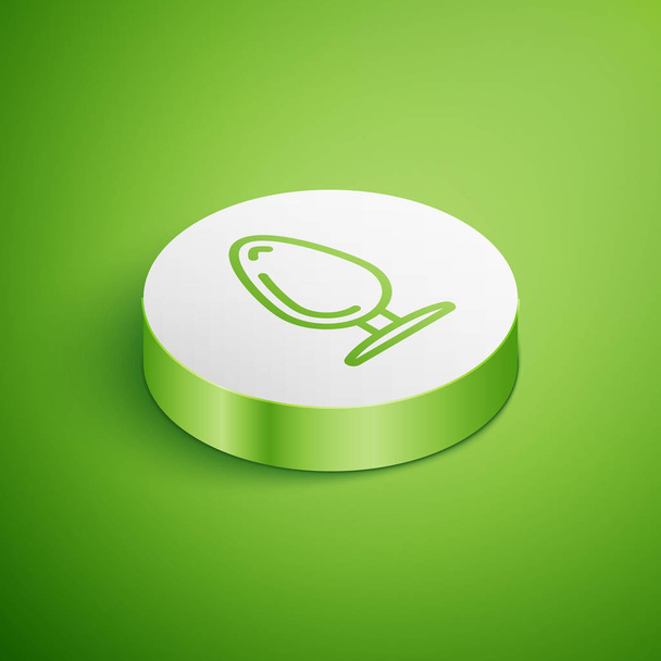 Isometric Anal plug icon isolated on green background. Butt plug sign. Fetish accessory. Sex toy for men and woman. White circle button. Vector Illustration - Vector, Image