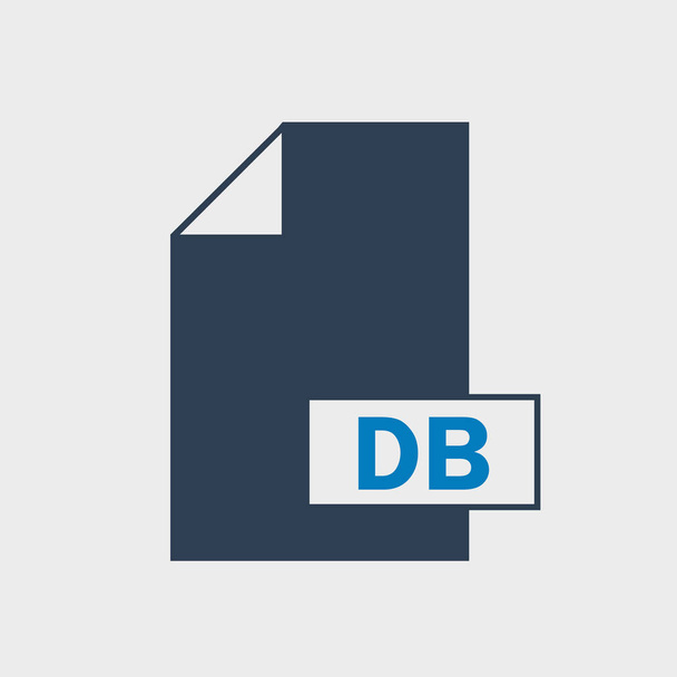Ícone do formato de arquivo do DB no fundo cinzento - Vetor, Imagem
