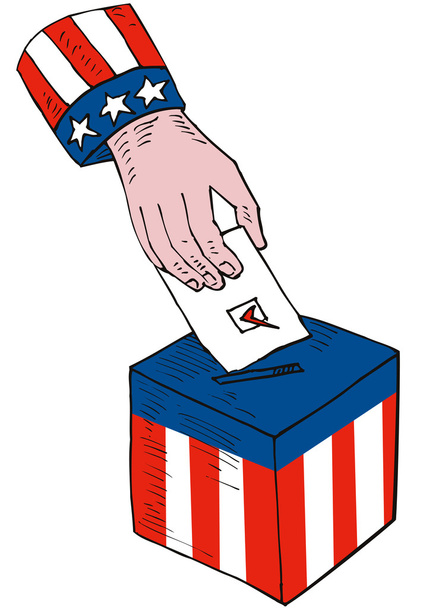 Wahlurne in Amerika retro - Vektor, Bild