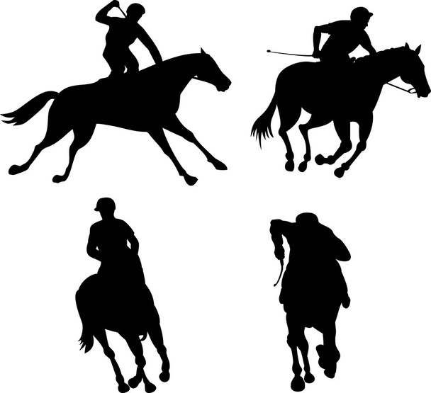 Силуэт конного шоу
 - Вектор,изображение