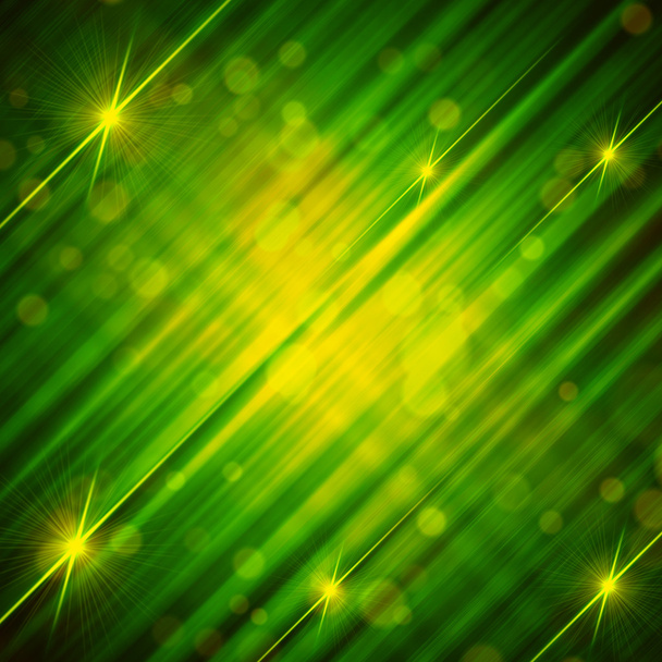 fondo amarillo verde abstracto con líneas brillantes y estrellas
 - Foto, Imagen