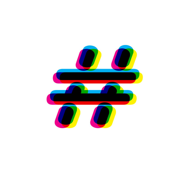 colorful hashtag keyword sign vector. Creative bright mark sign for web, blogs, for definition main trend word of searching goods and subjects. - Vector, Image