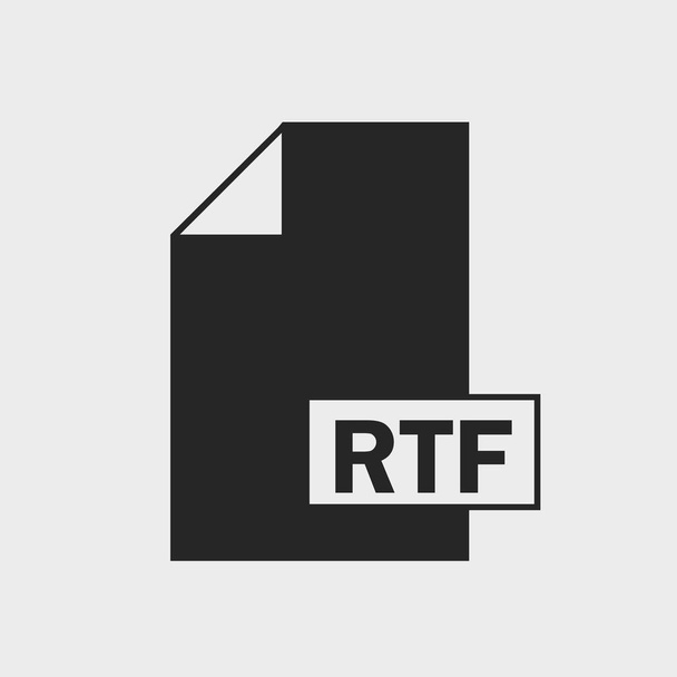 Formát souboru RTF ikona na šedém pozadí. - Vektor, obrázek