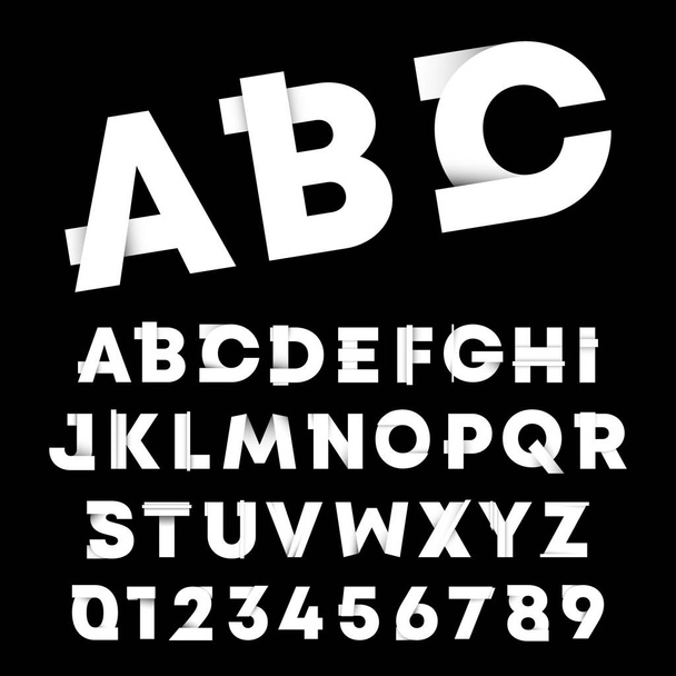 Modelo de fonte alfabeto. Letras e números design de sombra gradiente
 - Vetor, Imagem