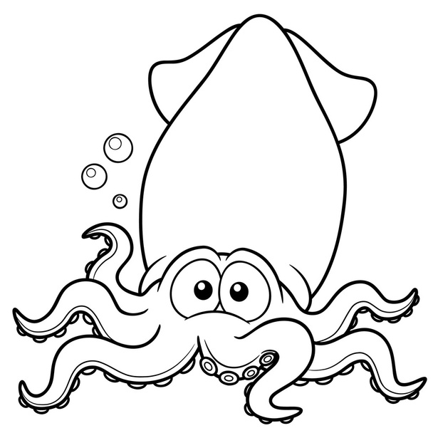 Squid cartoon - Wektor, obraz