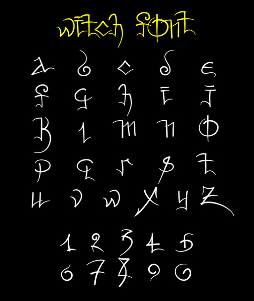 witch font - Vector, imagen